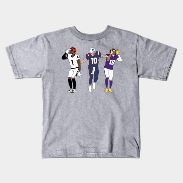 the trio of griddy dance Kids T-Shirt by rsclvisual